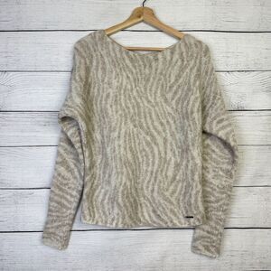 ABERCROMBIE & FITCH Zebra‎ Print Sweater Women Size Small Animal Scoop Neck